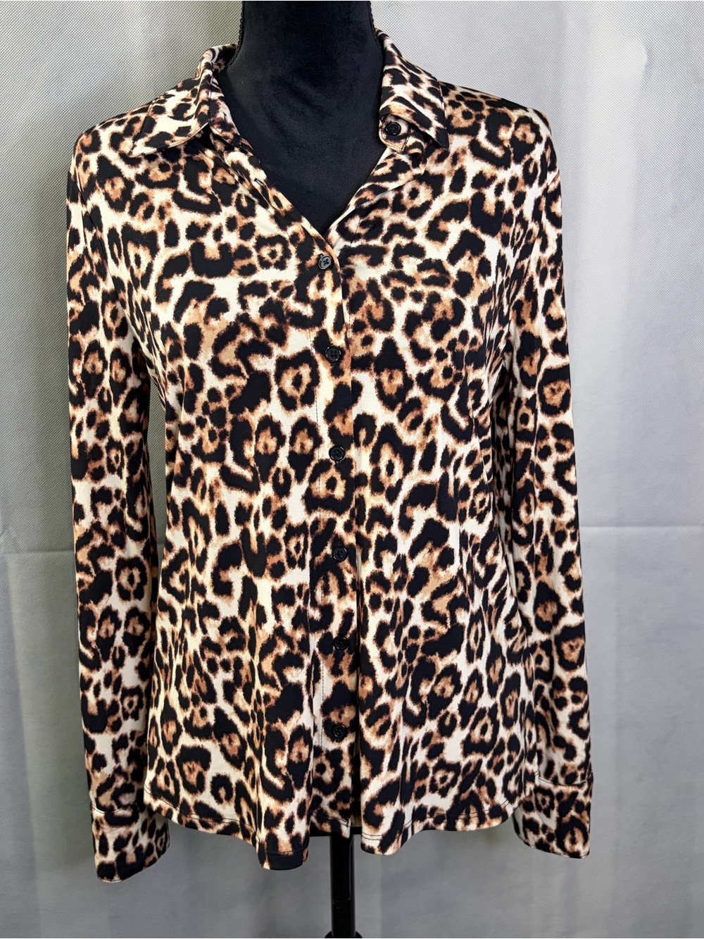 Rachel Roy Leopard Print Blouse - Black, Brown, Cream